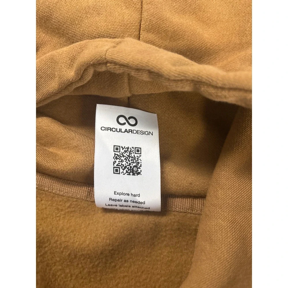 The North Face Men Size XL Brown Circular Design Fleece Sweatshirt Hoodie Jacket